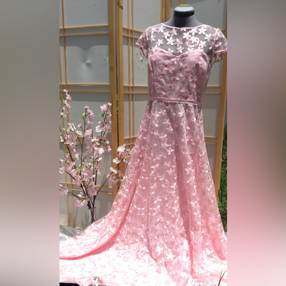 Cherry Blossom Pink Lace Dress